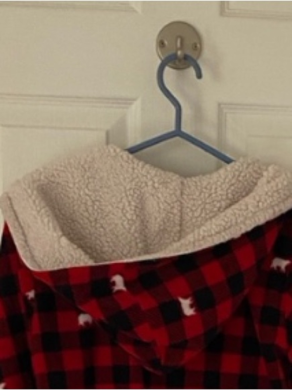 The Children's Place Red & Black Buffalo Plaid Hooded Fleece Romper - Picture 4 of 4
